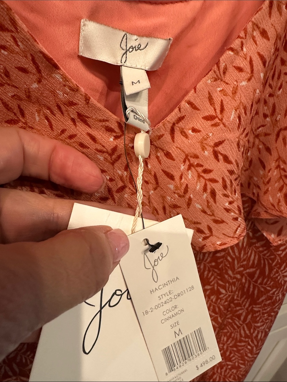 NWT Joie Hacinthia One-Shoulder Silk Midi Dress - Medium - Picture 4 of 5